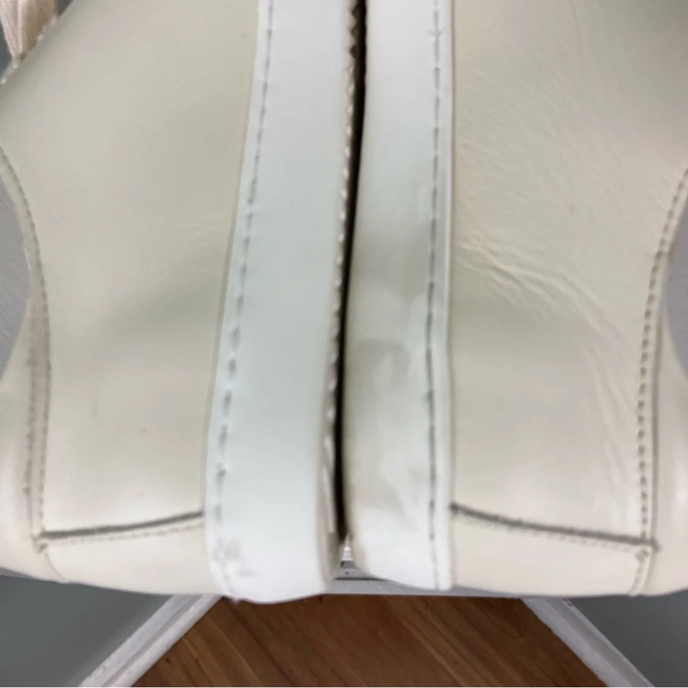 Sezane Cream White Jack Leather Trainers Women's Size 8 Sneakers Shoes Lace Up - Picture 6 of 14
